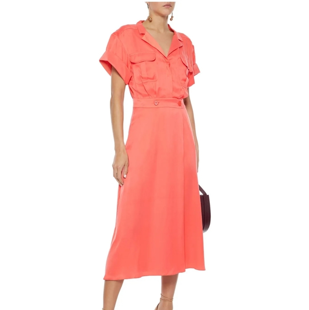 EQUIPMENT Orlenna Washed Silk-blend Midi Dress